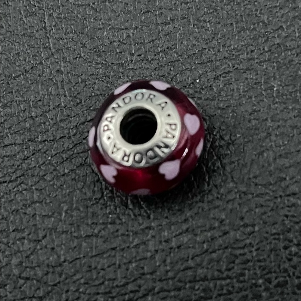 Pandora Deep Red and Pink Heart Charm